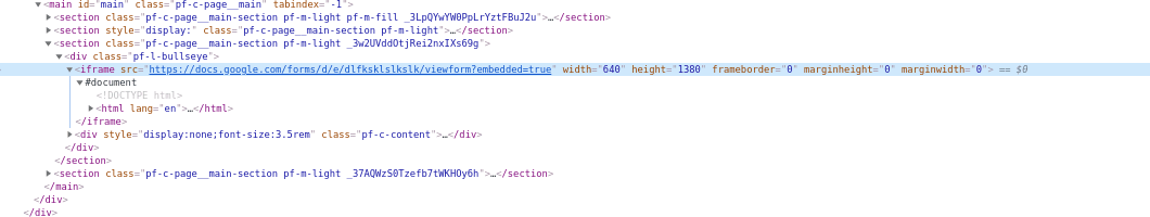 Iframe Code Embedded